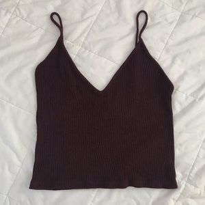 Brandy Melville Plum/Maroon Cropped Tank Top